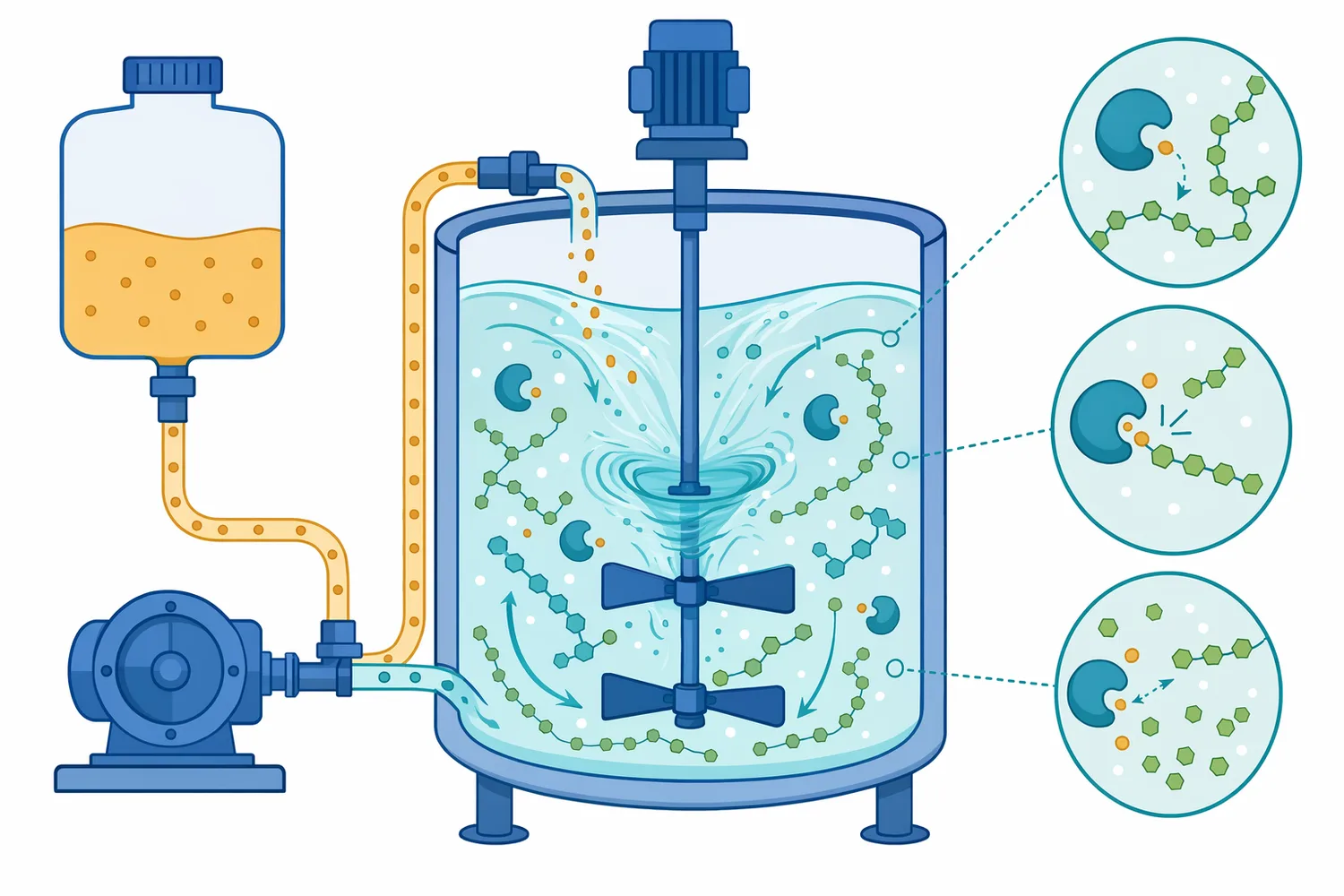 A liquid pullulanase format supports metering and dispersion into aqueous starch hydrolysis streams.
