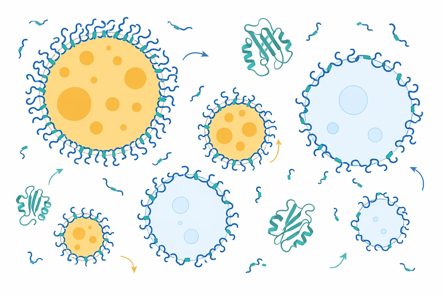 Limited hydrolysis can generate peptides that diffuse to air-water and oil-water interfaces while retaining enough length to support foam and emulsion films.