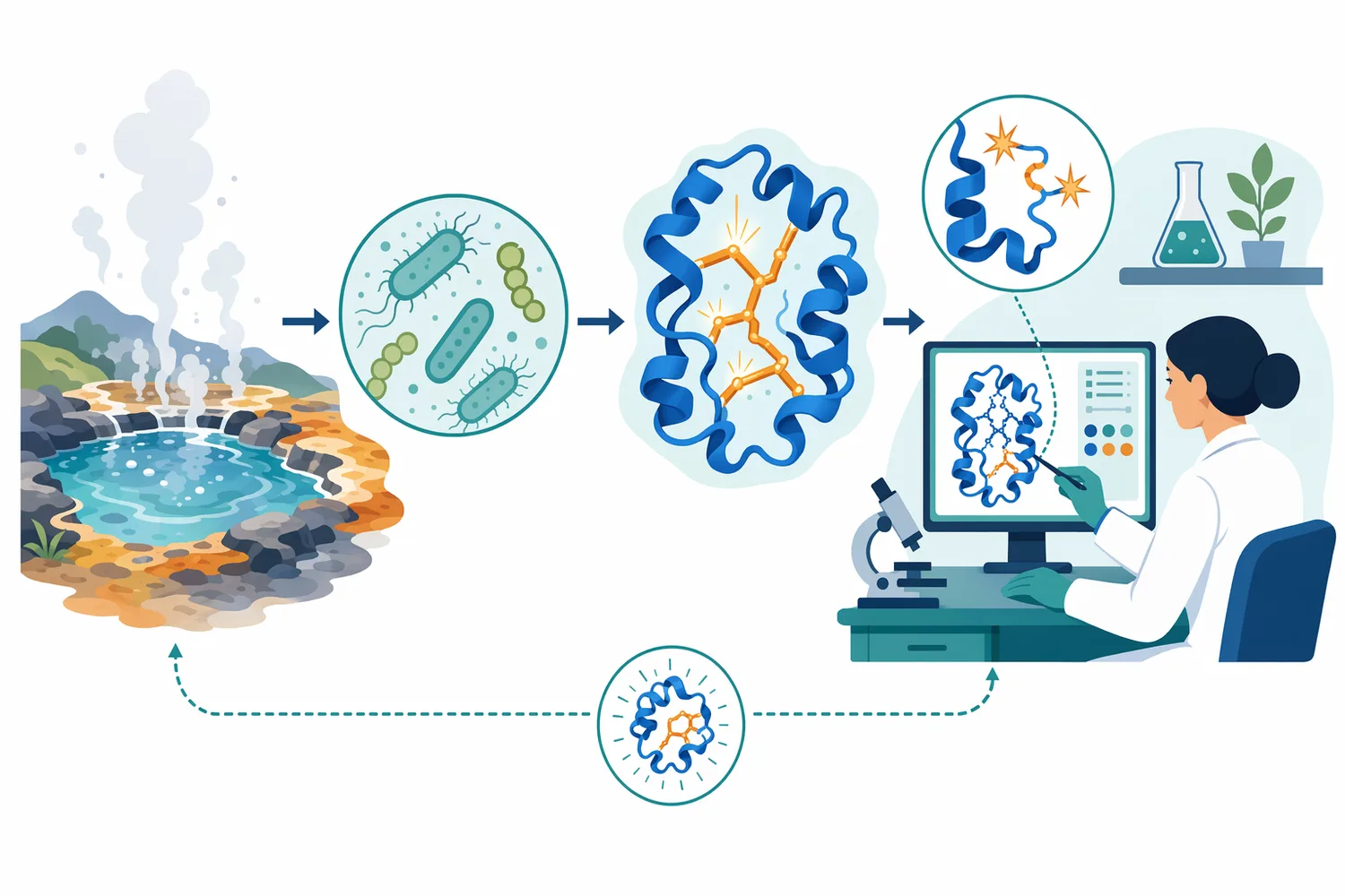 Thermostable alpha-amylases are associated with heat-adapted microbes and can also be improved through protein engineering.