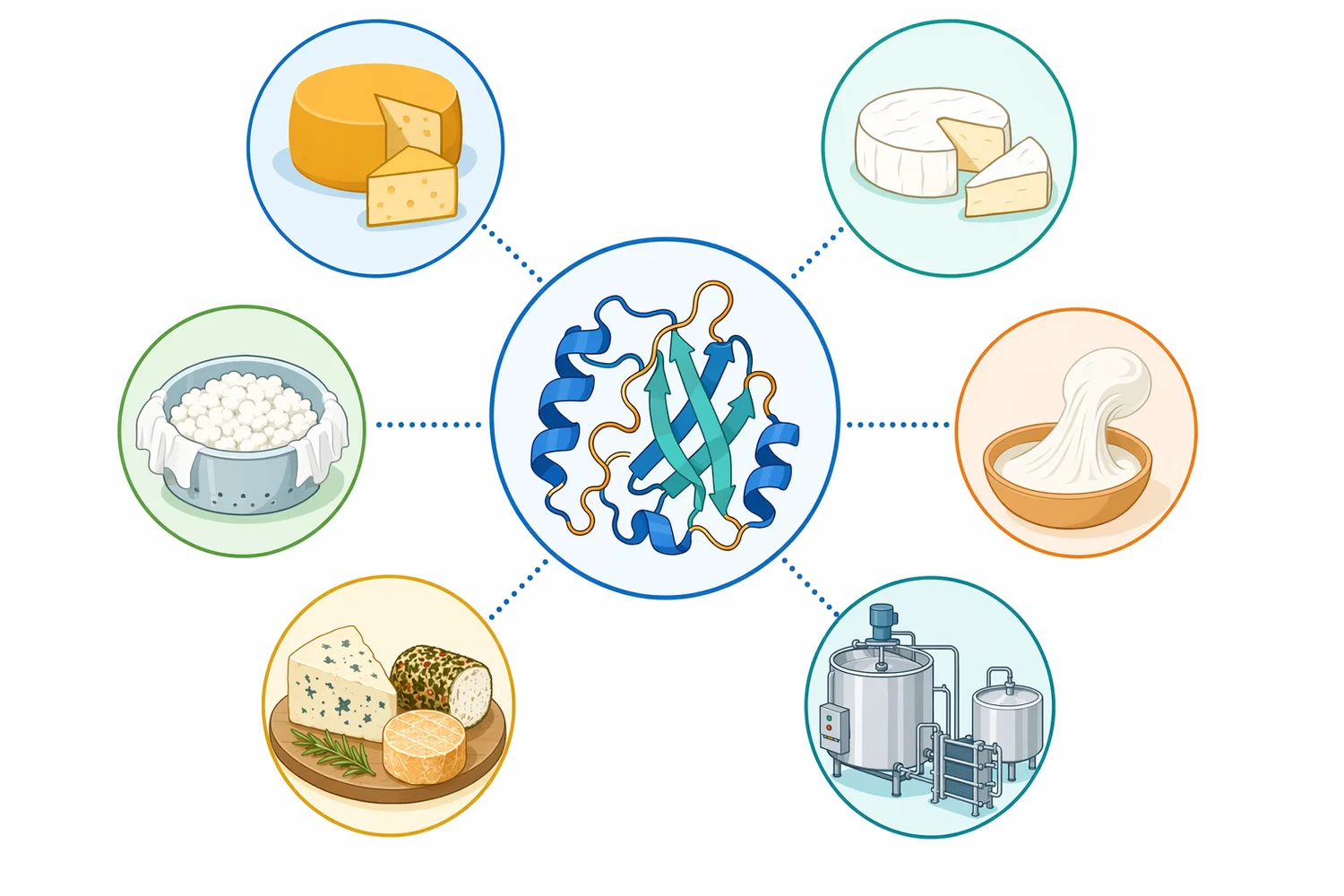 Rennet-set curd supports hard, semi-hard, soft, fresh, brined, non-cow milk, and modified-fat cheese systems in different ways.