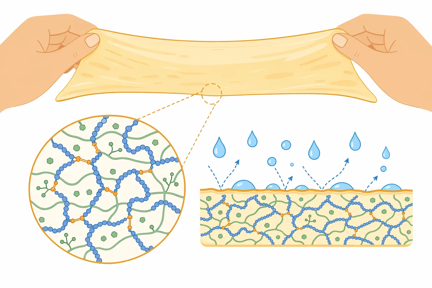 Cross-linking can make protein-based edible films more connected, mechanically stronger, and less sensitive to rapid water disruption.