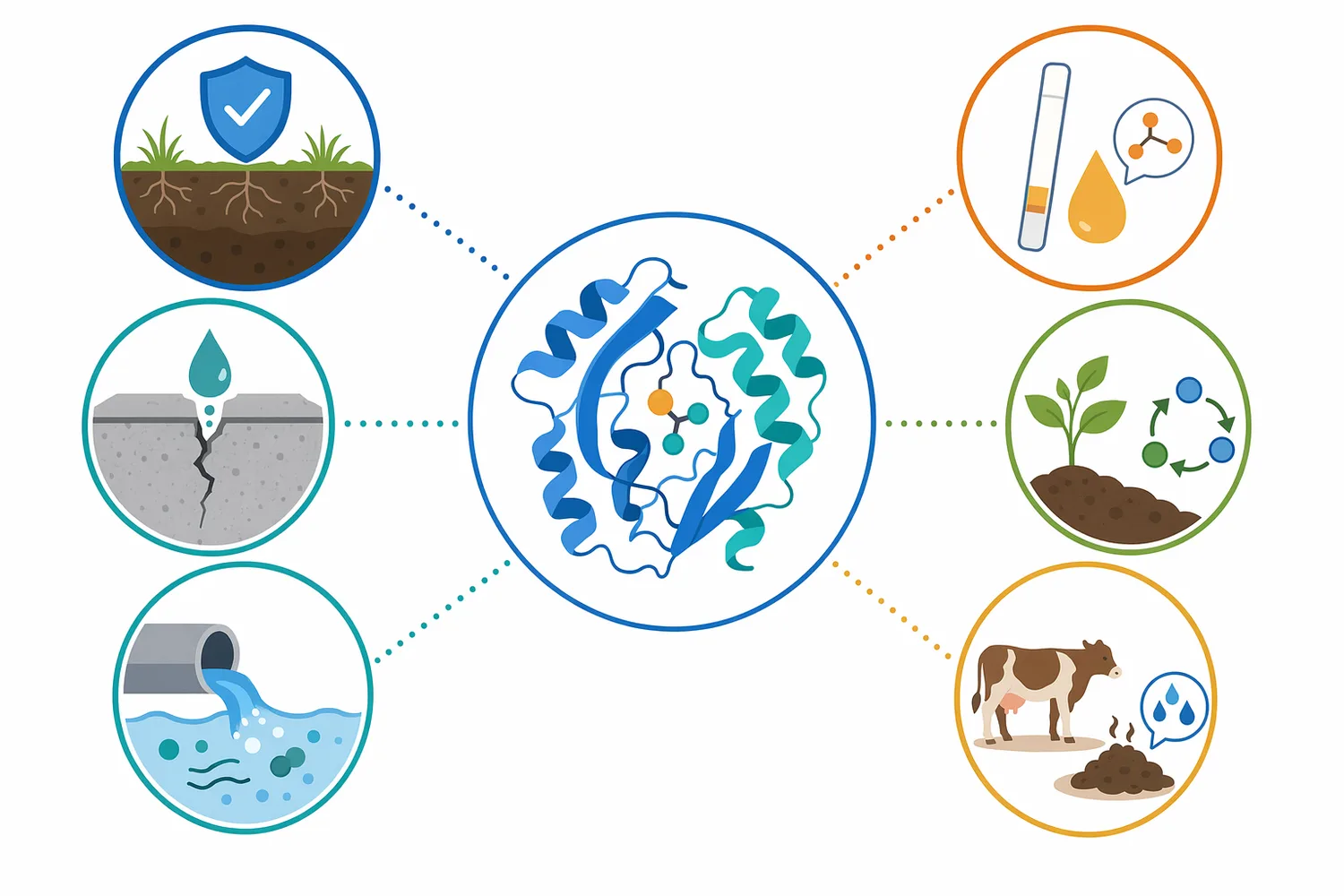 Urease is used in biomineralization, environmental treatment, diagnostics, and nitrogen-management applications.