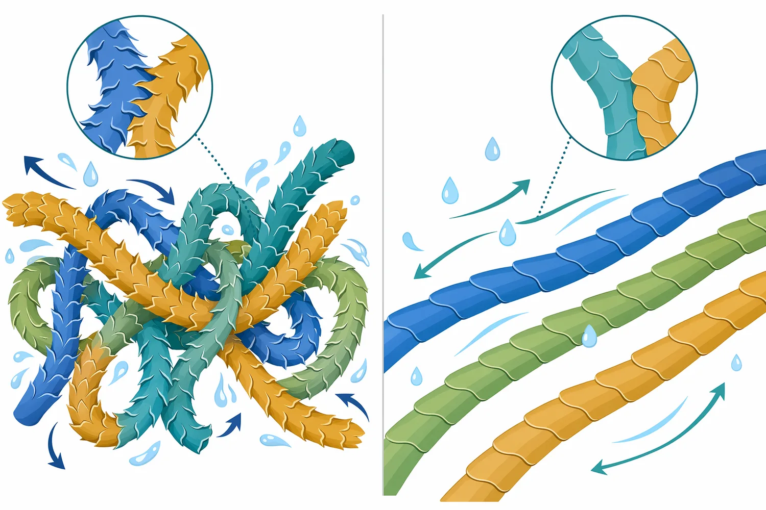 Felting shrinkage occurs when wet, agitated wool fibers migrate directionally and lock together through cuticle-scale friction.