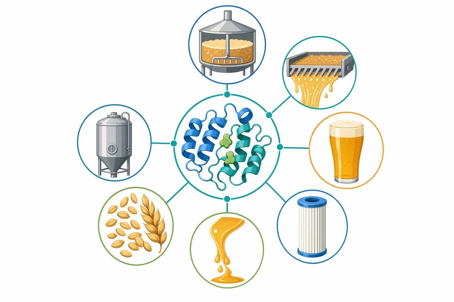 Xylanase is most relevant when barley malt variation, wheat, rye, triticale, corn adjuncts, or high-gravity mashes increase the xylan-rich cell-wall load.