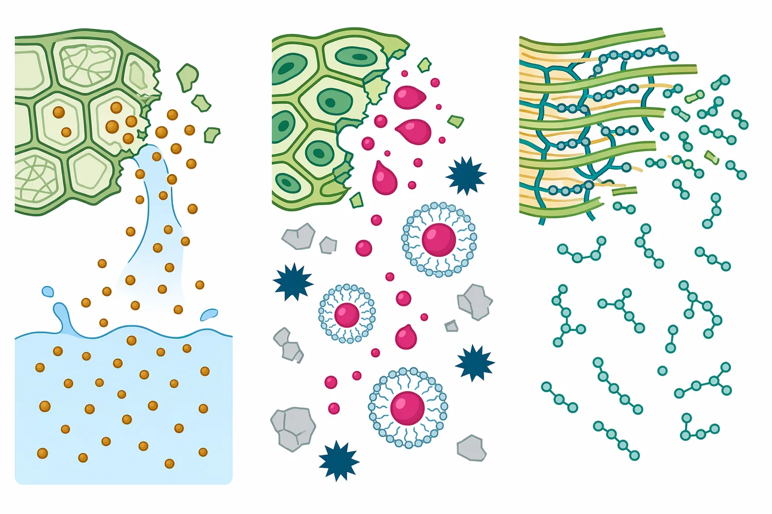 By opening hemicellulose-rich barriers, xylanase can support release of phenolics, pigments, polysaccharide fragments, and other accessible botanical constituents.