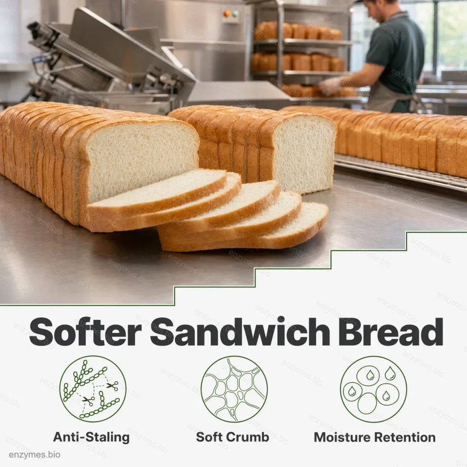 Bakery Softness Enzyme Blend powder for softer sandwich bread — wholesale industrial enzyme by enzymes.bio