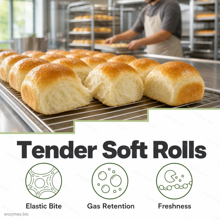 Bakery Softness Enzyme Blend powder for tender soft rolls — wholesale industrial enzyme by enzymes.bio