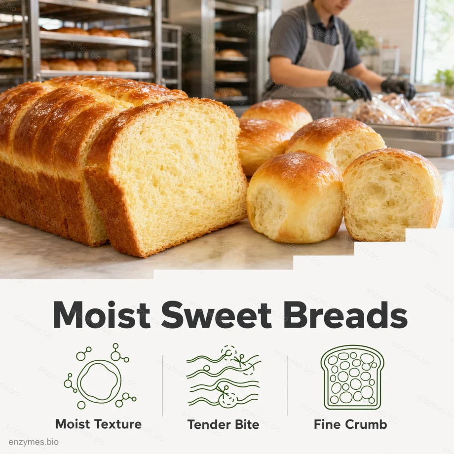 Bakery Softness Enzyme Blend powder for moist sweet breads — wholesale industrial enzyme by enzymes.bio