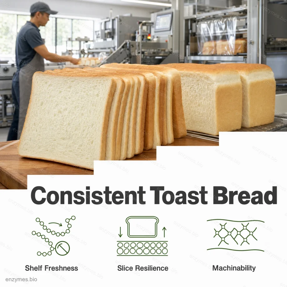 Bakery Softness Enzyme Blend powder for consistent toast bread — wholesale industrial enzyme by enzymes.bio